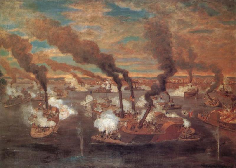 unknow artist The Great Naval Battle at Memphis France oil painting art